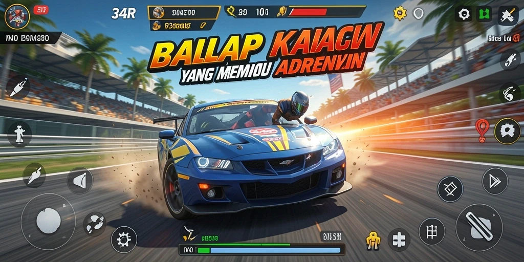 Gameplay Racing yang mendebarkan di 34R.