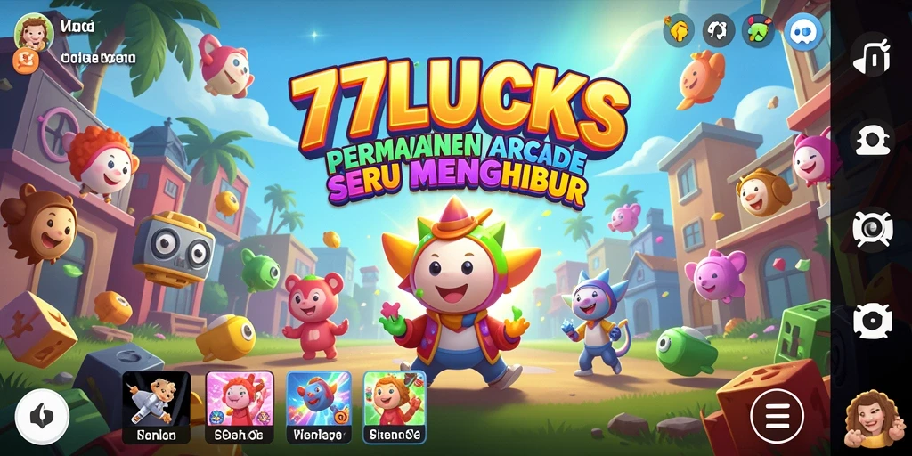 Tampilan gameplay seru 77LUCKS dengan tantangan arcade yang mendebarkan.