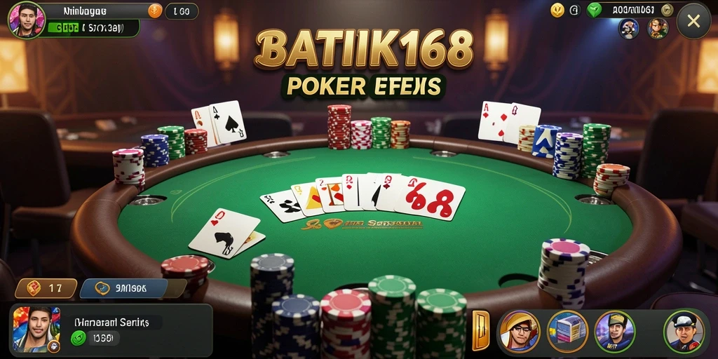 Screenshot utama BATIK168 menampilkan momen mendebarkan permainan Poker.