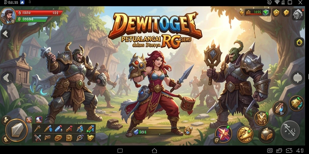Tampilan gameplay seru di DEWITOGEL yang menampilkan pertarungan RPG.