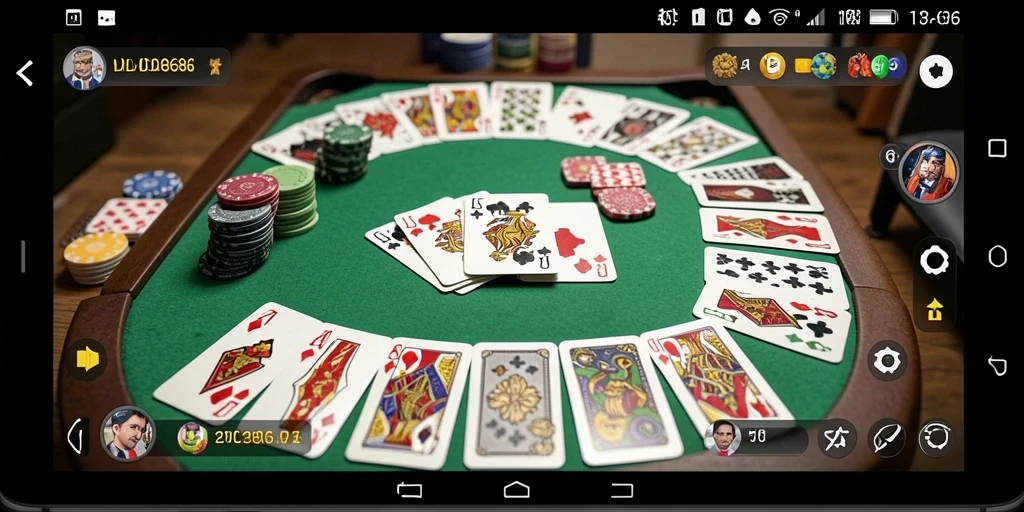 Screenshot gameplay DMD686 menampilkan suasana seru permainan Gaple.