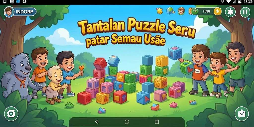 Tampilan gameplay menantang dari INDORP yang penuh warna.