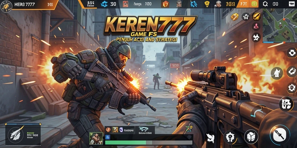 Screenshot KEREN777 menampilkan aksi mendebarkan di medan perang.