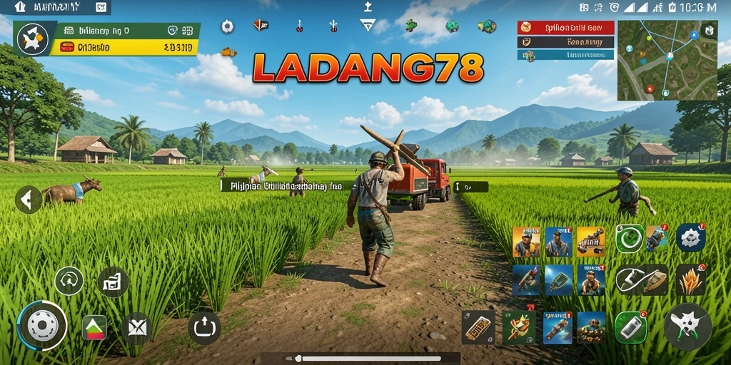 Tampilan aplikasi LADANG78 dengan fitur utilitas yang menarik.