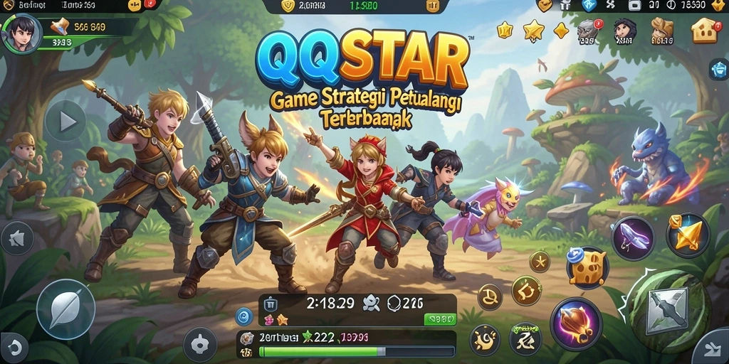 Tangkapan layar menampilkan aksi pertempuran seru di QQSTAR.