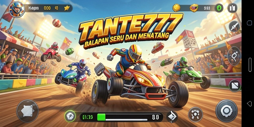 Tampilan menarik dari gameplay balapan di TANTE777.